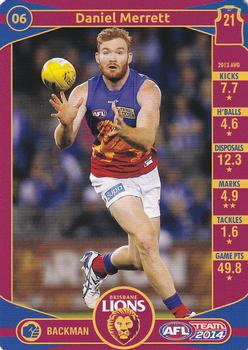 2014 Team Zone AFL Team #6 Daniel Merrett Front